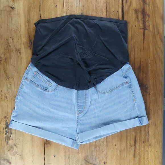Signature by Levi Strauss Pants - SIGNATURE BY LEVI STRAUSS LIGHT BLUE DENIM MATERNITY SHORTS SIZE XL